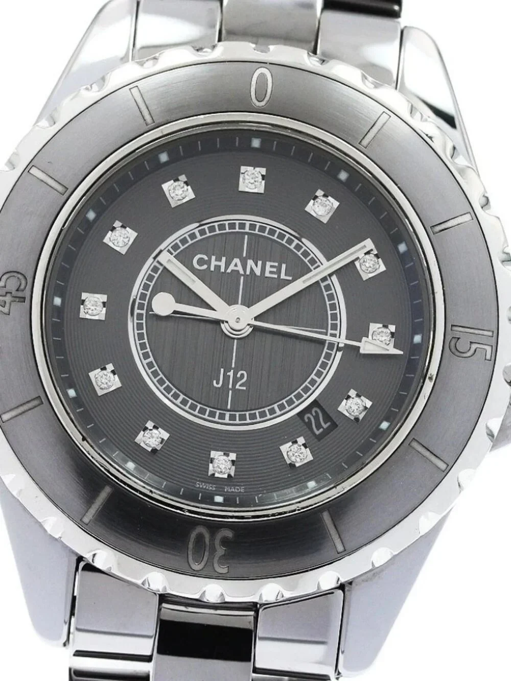 CHANEL J12 chromatic 33mm H3241 12P diamond gray Dial Quartz Ladies Watch_958259